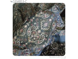 Grey Embroidered Fabric by the yard Sewing DIY Crafting Indian Embroidery Wedding Dress Costumes Dolls Bags Table Runners Blouses